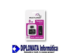PENDRIVE 3 EM 1 8 GB - DIPLOMATA Informática