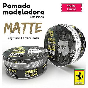 01# Pomada Modeladora FERRARI BLACK  Matte Spartakus 130gr