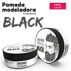 01# Pomada Modeladora Preta/Black Spartakus 130gr