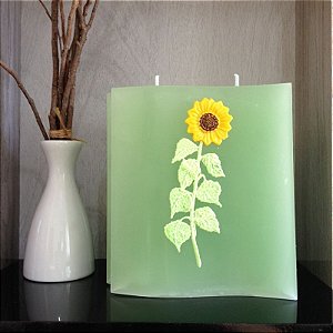 Vela Onda 2 Pavios com aplicação Girassol