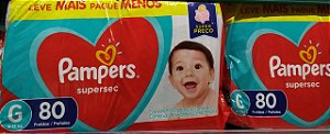 Fralda Pampers Supersec G - 80 Unidades