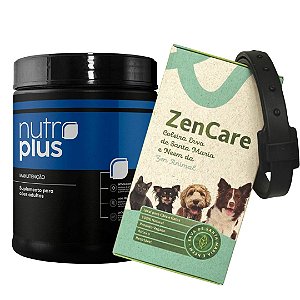 Kit Nutroplus Manutenção 100g e Coleira Natural ZenCare Erva de Santa Maria  - Zen Animal - Produtos Naturais e Especiais para Cães e Gatos.