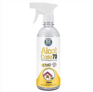 Álcool Higienizador Antisséptico de Ambientes e Objetos - Alcat Casa 70 - 500mL - CatMyPet