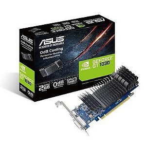 Placa De Vídeo Geforce Ddr5 2Gb/064 Bits Gt 1030 Asus, Gt1030-Sl-2G-Brk, Oc Edition, Dvi, Hdmi