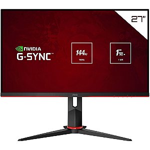 Monitor Gamer Led 27 Aoc Hero, 1Ms, 144Hz, Ips, Wide, Fhd, Hdmi, Dport, Freesync, 27G2/Bk, Base Ajustável