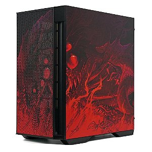 Gabinete Gamer Redragon Gc-7061F Strafe Infernal Dragon, Sem Fan, Sem Fonte, Vidro Temperado, Preto