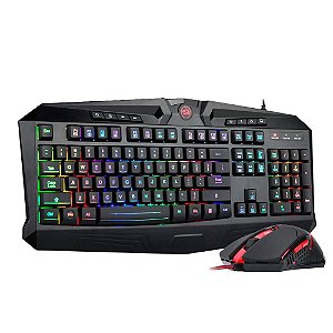 Kit Gamer, Teclado E Mouse Usb, Redragon Essentials, Led, S101-1 Pt