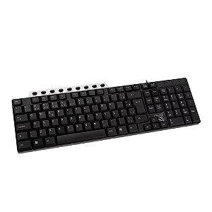 Teclado Usb Maxprint 608054 Multimídia, Preto/Prata