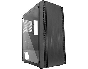 Gabinete Gamer Kmex Cg-b1Z5 Pantera III, Sem Fonte, Sem Fan, Preto, Lateral De Vidro