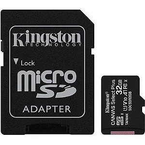 Cartão de Memória 32 GB Kingston Canvas Select Plus, MicroSD, Classe 10, com Adaptador
