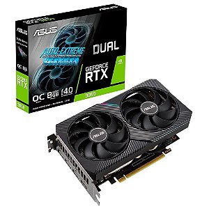 Placa De Vídeo Geforce Ddr6 8Gb/128 Bits Rtx 3050 Asus, Dual-Rtx3050-O8G