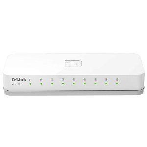 Switch 08 Portas D-Link Des-1008C, Fast Ethernet 10/100 Mbps, Case Plástico