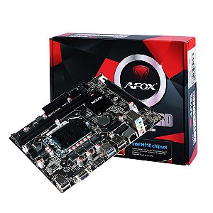 Placa Mãe 1151 6ª, 7ª Geração Afox H110-Ma4-V2, Ddr4 32Gb, Hdmi, Vga