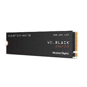 Ssd Nvme 1 Tb Western Digital Sn770 Black, Lê: 5.150 Mb/S, Grava: 4.900 Mb/S, M2, Wds100T3X0E-00B3N0