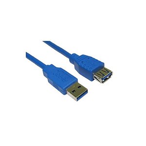 Cabo Extensor Usb 3.0, A Macho X A Fêmea, 1.8 Metros, Md9 7018, Azul