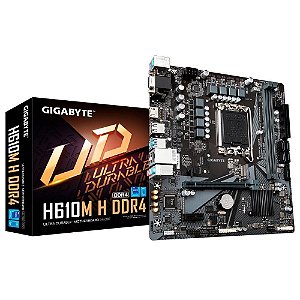 Placa Mãe 1700 12ª, 13ª Geração Gigabyte H610M H, Ddr4 64Gb, Nvme, Hdmi, Vga