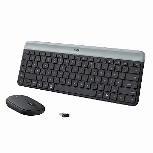 Kit Teclado E Mouse Sem Fio Logitech Mk470, Preto/Cinza, Layout Us, 920-009268