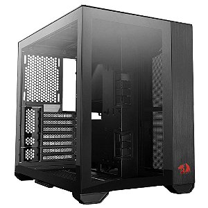 Gabinete Gamer Redragon Lian Li 011 Dynamic Mini, 011Dmini-Rd-X, Preto, Sem Fan, Sem Fonte, Vidro, Preto