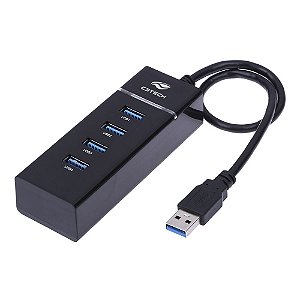 Hub Usb 3.0, 4 Portas, C3Tech Hu-300Bk, Preto