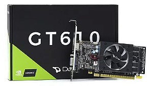 Placa De Vídeo Geforce Ddr3 1Gb/064 Bits Gt 610 Duex, Nvidia, Hdmi, Dvi, Vga, Dx Gt6101Gd3