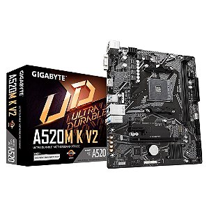 Placa Mãe Am4 Gigabyte A520M K V2, Ddr4 64Gb, M2/Nvme, Hdmi, Vga