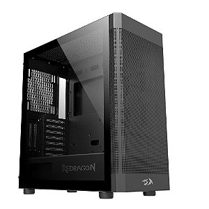 Gabinete Gamer Redragon Ca-602B Aeroglass, Sem Fan, Sem Fonte, Vidro Temperado, Preto