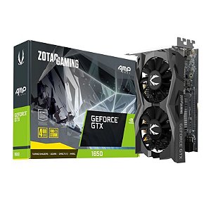 Placa De Vídeo Geforce Ddr6 04Gb/128 Bits Gtx 1650 Zotac Gaming, 2 Fans, Dp, Hdmi, Dvi, Zt-T16520J-10L, Lhr