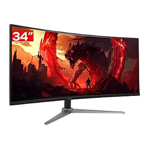 Monitor Gamer Led 34" Acer Curvo Ed340cU Hbiipx, 1Ms, 100 Hz, Ultrawide, Va, Qhd, Dport, Hdmi, Áudio