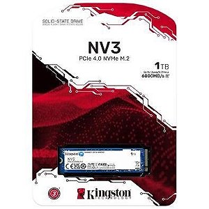 Ssd Nvme 1 Tb Kingston Nv3 Snv3S/1000G, 4.0, Lê: 6.000 Mb/S, Grava: 4.000 Mb/S, Tlg4000