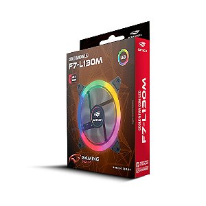 Cooler Fan Rgb C3Tech F7-L130M, Conector Molex, Led, 120X120X25 Mm, Preto