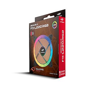 Cooler Fan Rgb C3Tech F11-L220Rgb, Controlável, 6 Pinos, Led, 120X120X25 Mm, Preto