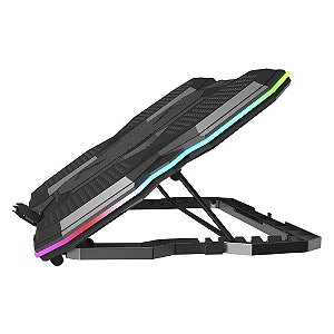 Base Notebook C3Tech Nbc-300Bk, 17.3", Preto, Usb 2.0, 5 Fans, Controle Velocidade, Rgb