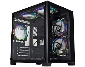 Gabinete Gamer Kmex Cg-0415 Micro IV, Sem Fonte, Sem Fan, Lateral De Vidro, Preto