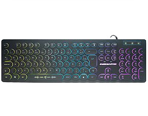 Teclado Gamer Usb Membrana Kmex Steampunk km76, Preto, Led, Abnt2, Km7628U0001Cb1X