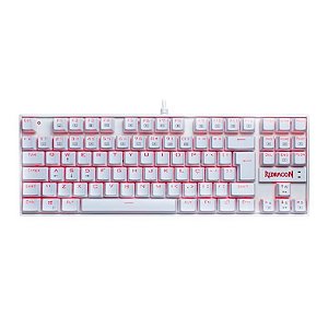 Teclado Gamer Usb Mecânico Redragon Kumara, Branco, Switch Blue, Led Vermelho, Abnt2, K552W-2 Blue