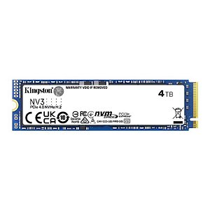 Ssd Nvme 4 Tb Kingston Nv3 Snv3S/4000G, 4.0, Lê: 6.000 Mb/S, Grava: 5.000 Mb/S, Tlg4000