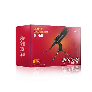 Microfone Condensador C3Tech Mi-50Bk, Usb, Tripé, Preto