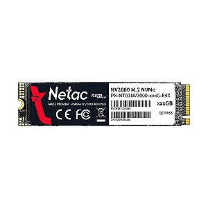 Ssd Nvme 256 Gb Netac Nv2000 Nt01Nv2000-256-E4X, Lê: 2.500 Mb/S, Grava: 1.000 Mb/S