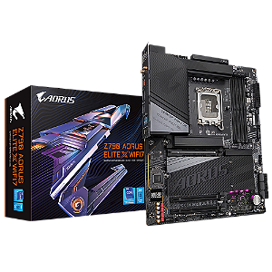 Placa Mãe 1700 12ª, 13ª, 14ª Geração Gigabyte Z790 Aorus Elite X Wifi7, Ddr5 192Gb, Dp, Hdmi, Usb, Nvme, Preta
