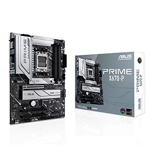 Placa Mãe Am5 Asus Prime X670-P, Ddr5 128Gb, M2/Nvme, Dp, Hdmi, Preta