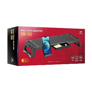 Base Monitor C3Tech Bm-100Bk, Até 50Kg, Preto, 4X Usb 2.0