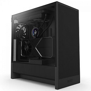 Gabinete Gamer Nzxt Cc-H52Fb-01, Sem Fonte, 2 Fans, Preto, Lateral De Vidro