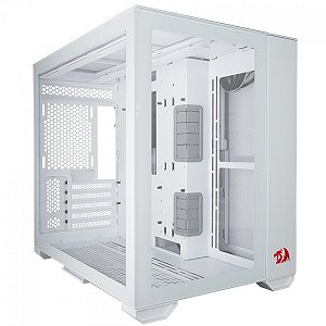 Gabinete Gamer Redragon Lian Li 011 Dynamic Mini, O11Dmini-Rd-W, Sem Fonte, Sem Fan, Branco, Lateral De Vidro
