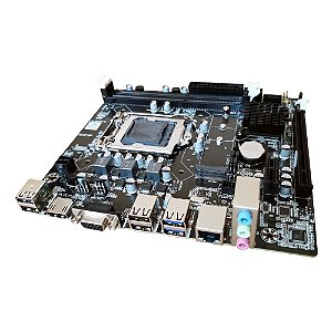 Placa Mãe 1155 2ª, 3ª Geração Bluecase Bmbb75-D3Hgu-M2R2Blk, Ddr3 16Gb, M2/Nvme, Hdmi, Vga, 1000 Mb/S, Preta