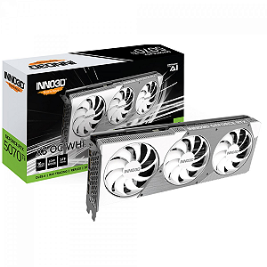 Placa De Vídeo Geforce Ddr7 16Gb/256 Bits Rtx 5070 Ti Inno3D, 3 Fans, Dp, Hdmi, N507T3-16D7X-176068W, Branca