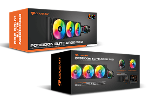 Water Cooler 360Mm Cougar Poseidon Elite Argb 360, Argb, Preto