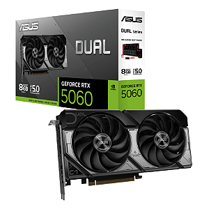 Placa De Vídeo Geforce Ddr7 08Gb/128 Bits Rtx 5060 Asus, 2 Fans, Dp, Hdmi, Dual-Rtx5060-8G, Preta