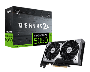 Placa De Vídeo Geforce Ddr6 08Gb/128 Bits Rtx 5050 Msi, Ventus 2X Oc, 2 Fans, Dp, Hdmi, 912-V538-010, Preta