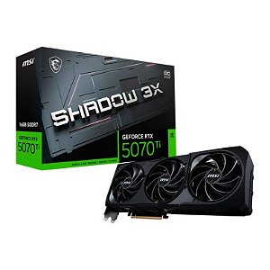 Placa De Vídeo Geforce Ddr7 16Gb/256 Bits Rtx 5070 Ti Msi, Shadow Oc 3X, 3 Fans, Dp, Hdmi, 912-V531-465