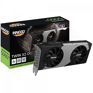 Placa De Vídeo Geforce Ddr7 08Gb/128 Bits Rtx 5060 Ti Inno3D, 2 Fans, Dp, Hdmi, N506T2-08D7X-193075N, Preta